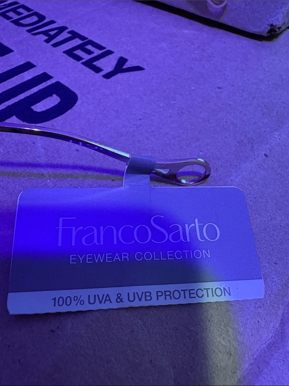 Franco Sarto Gold Frame Oval Sunglasses with Brown Lenses
